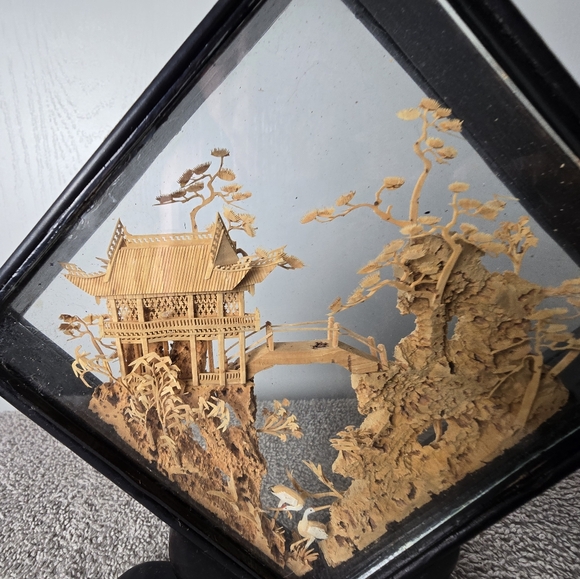 Vintage Chinese Cork Diorama Storks - Picture 9 of 13